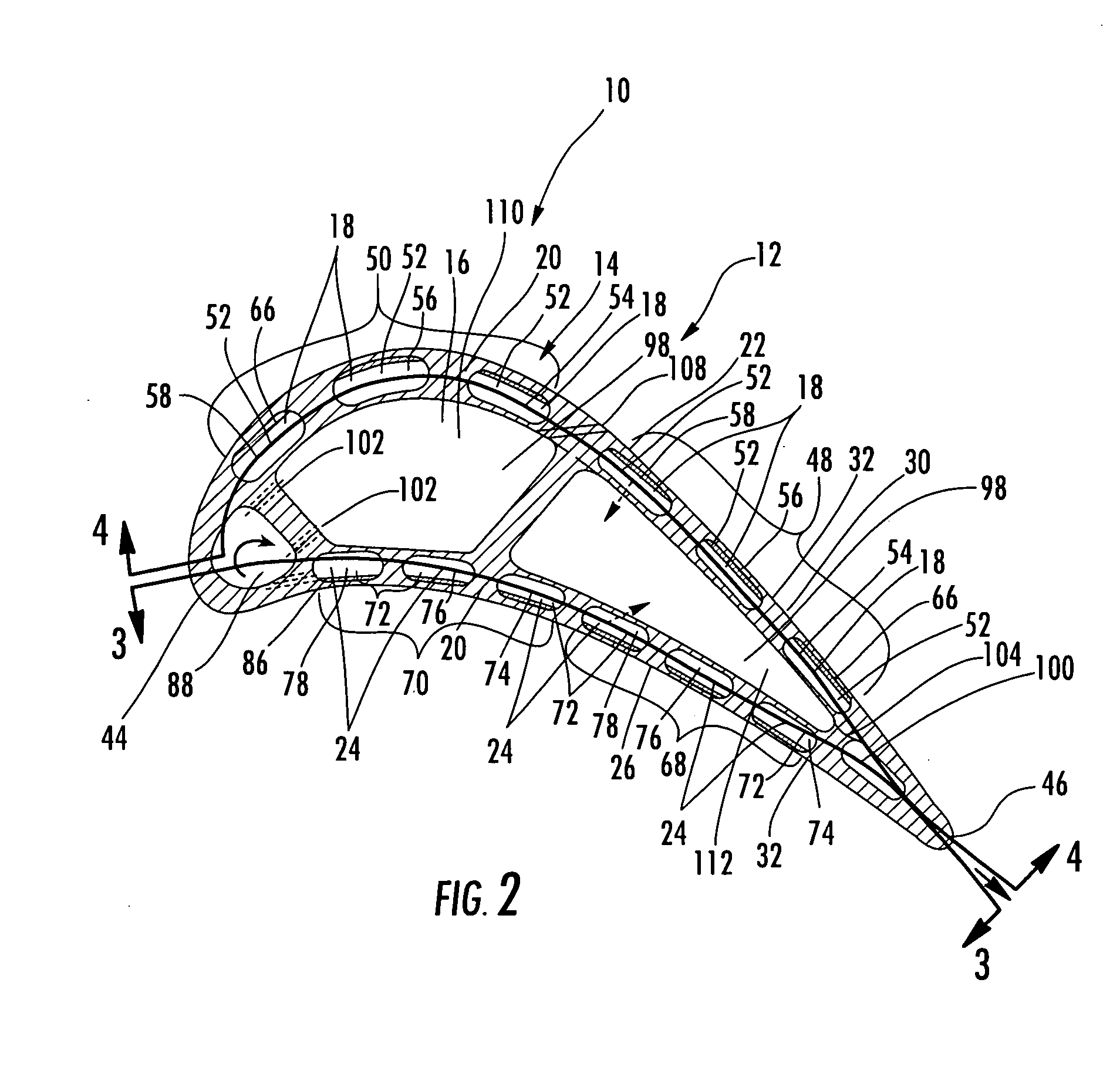 Turbine airfoil with near wall multi-serpentine cooling channels