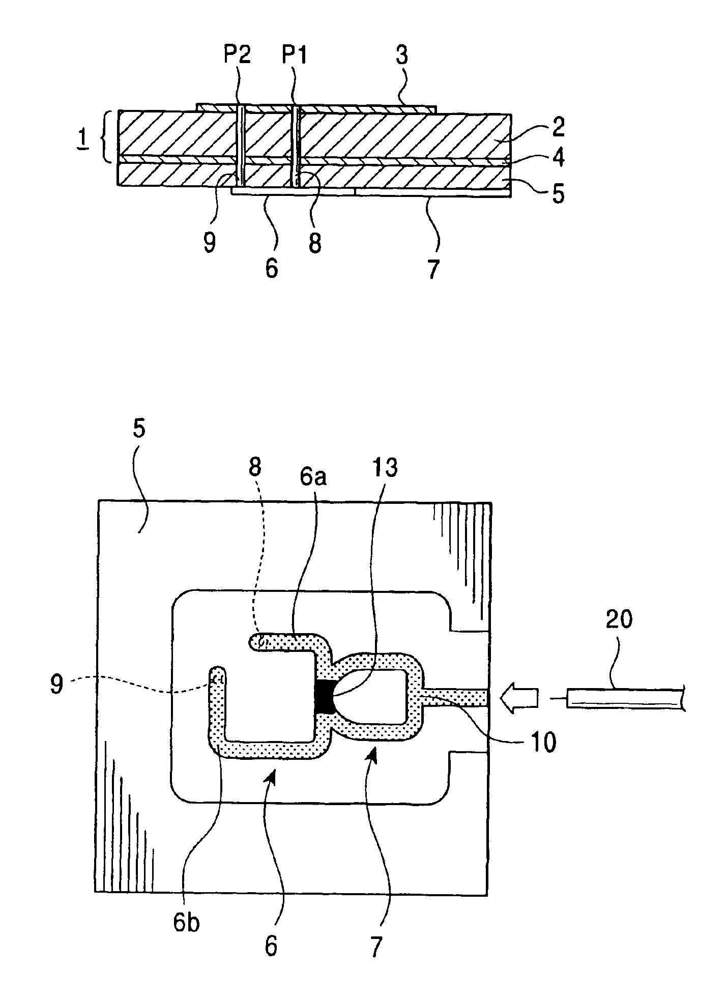 Circularly-polarized-wave patch antenna which can be used in a wide frequency band