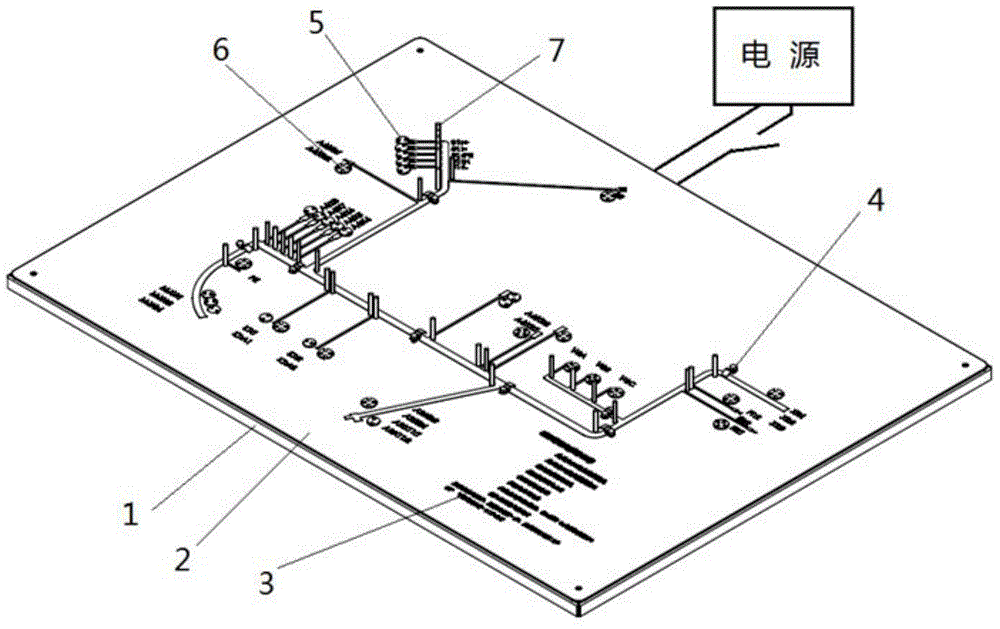 Wire harness bundling test plate and application method thereof