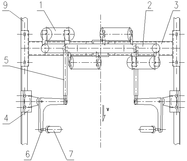 A staggered automatic deviation correction device for belt conveyor