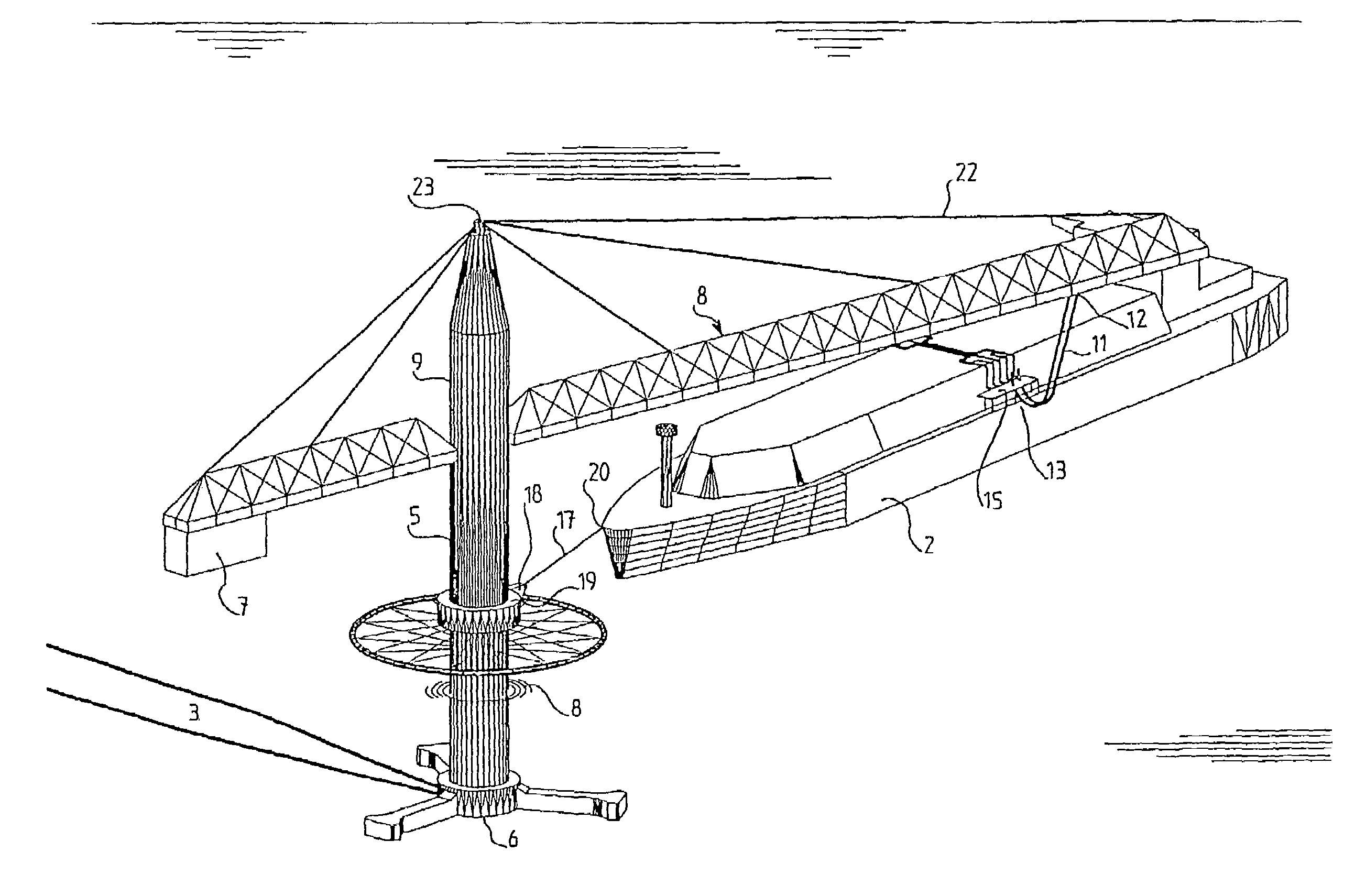 System for transfer of a fluid product, particularly liquefied natural gas, between a transport vehicle, such as a ship, and an installation for receiving or supplying this product