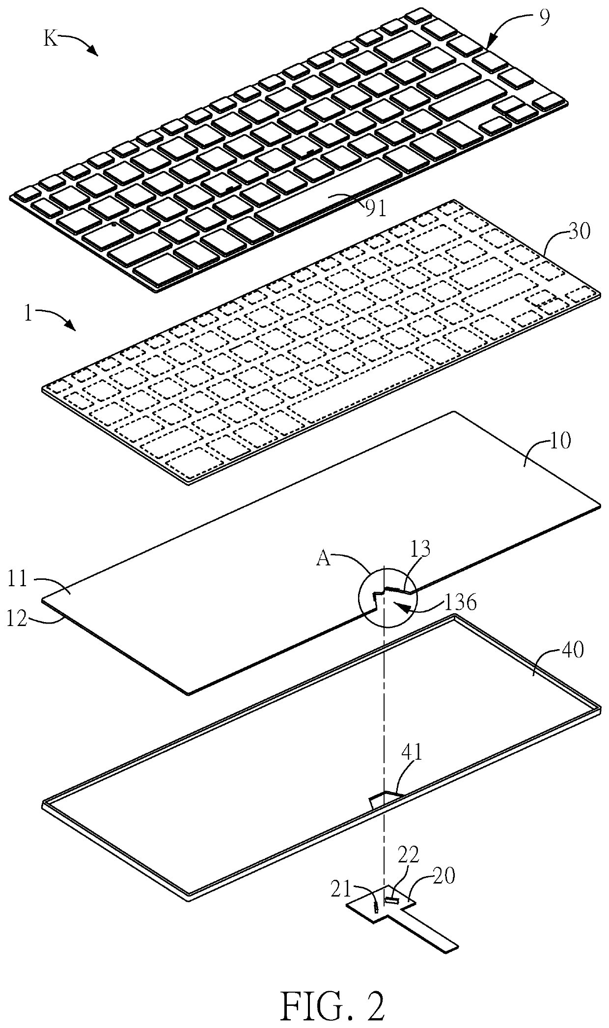 Illuminating keyboard and light emitting module thereof