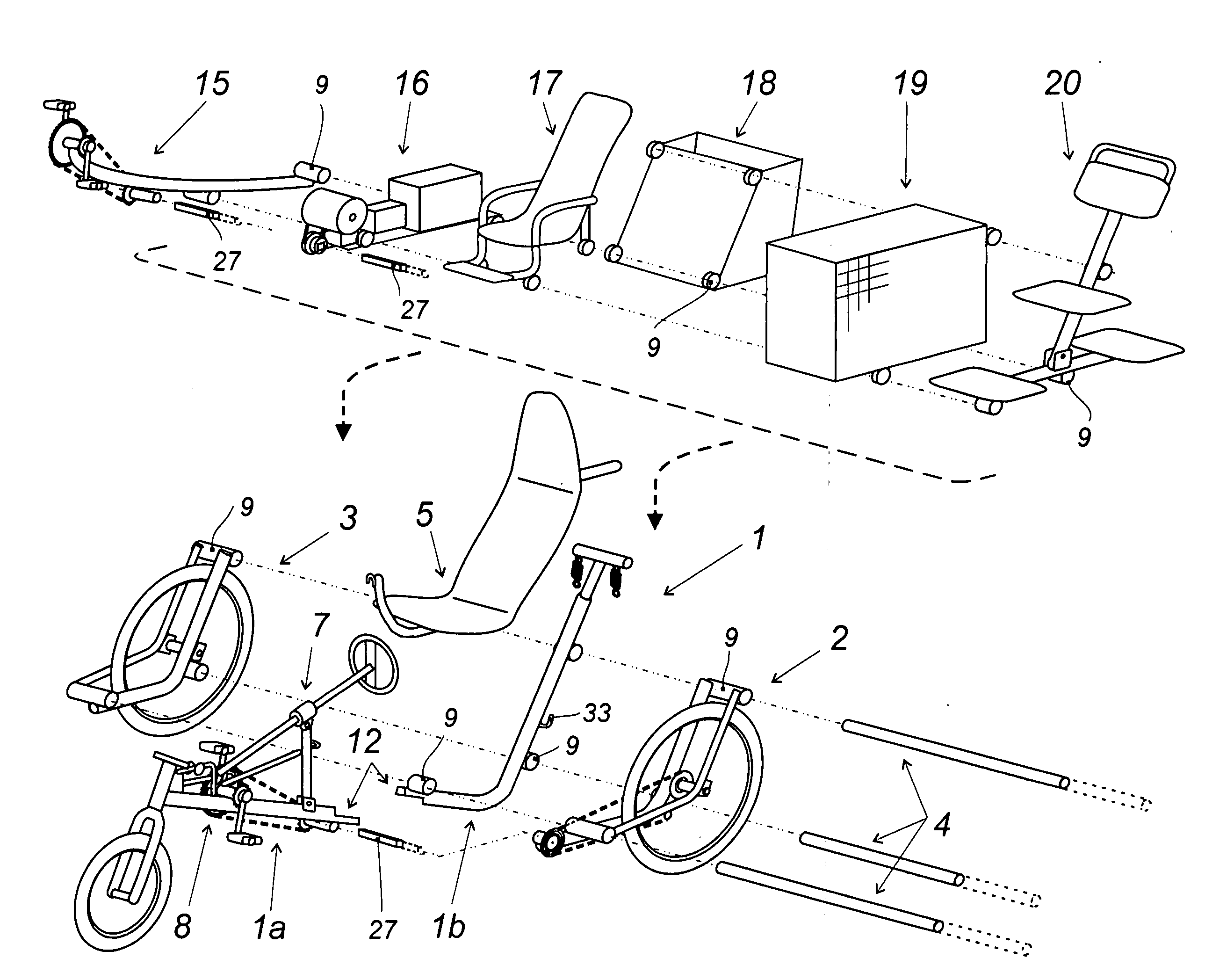 Modular recumbent vehicle