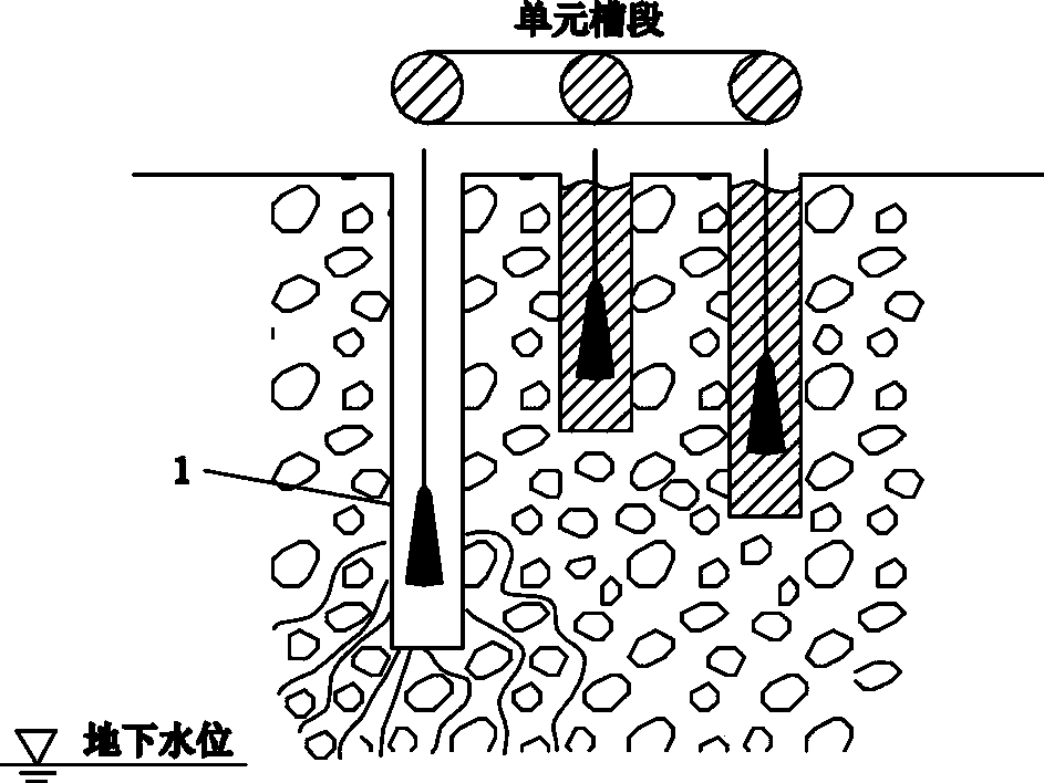 Handling method for diaphragm wall slotted hole cement grout leakage