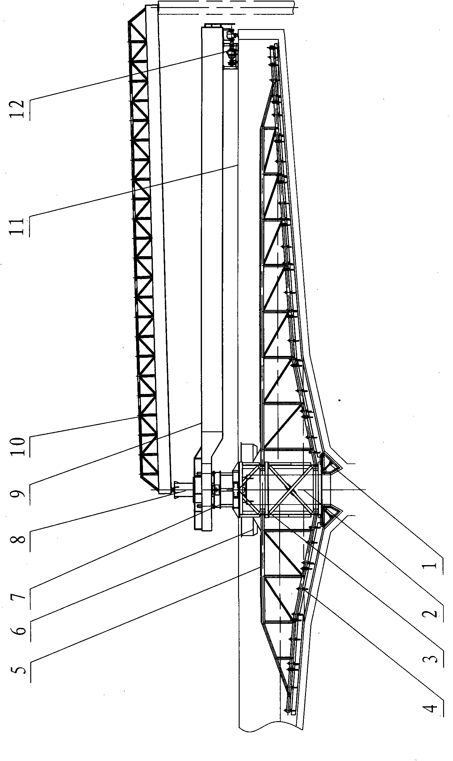 Peripheral transmission center automatic rake-lifting thickener