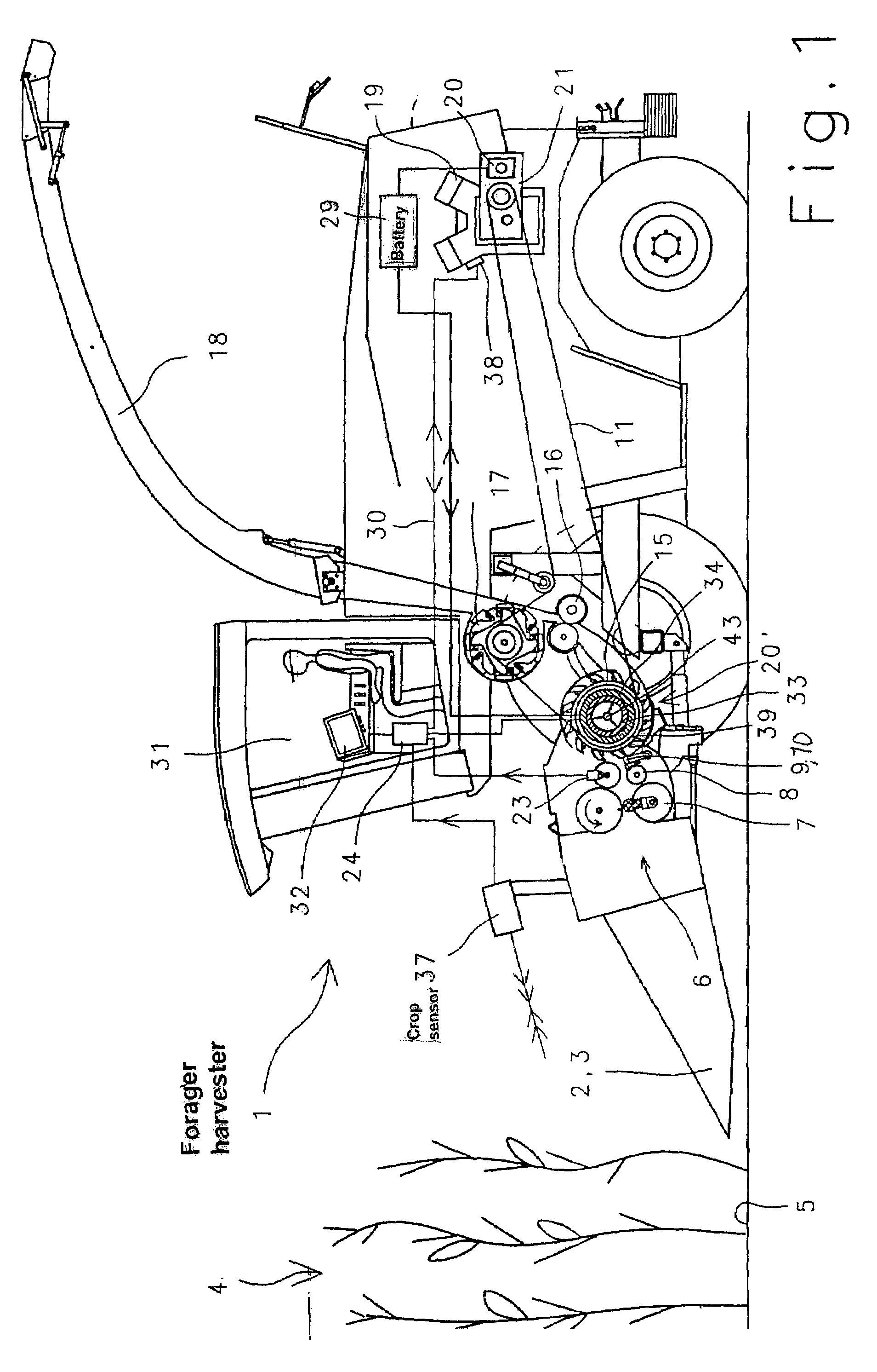 Agricultural machine with energy reservoir for overcoming peak loads