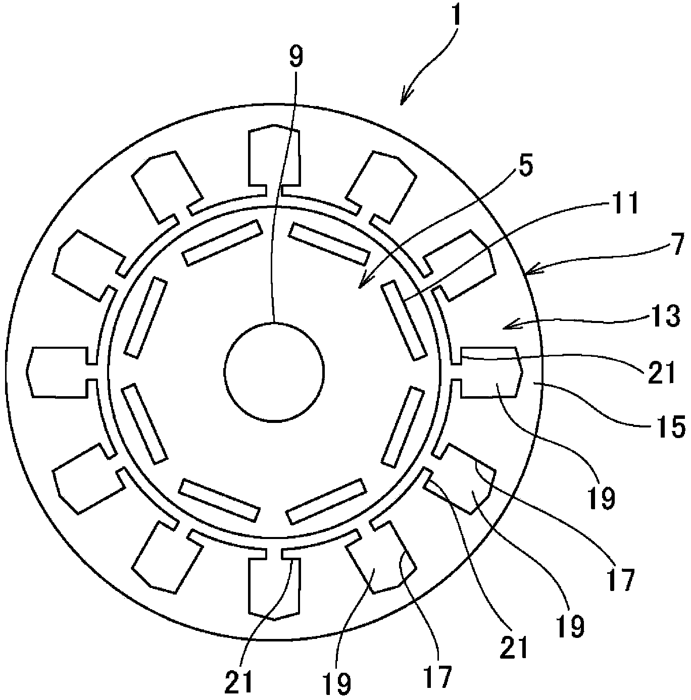 Stator core for motor