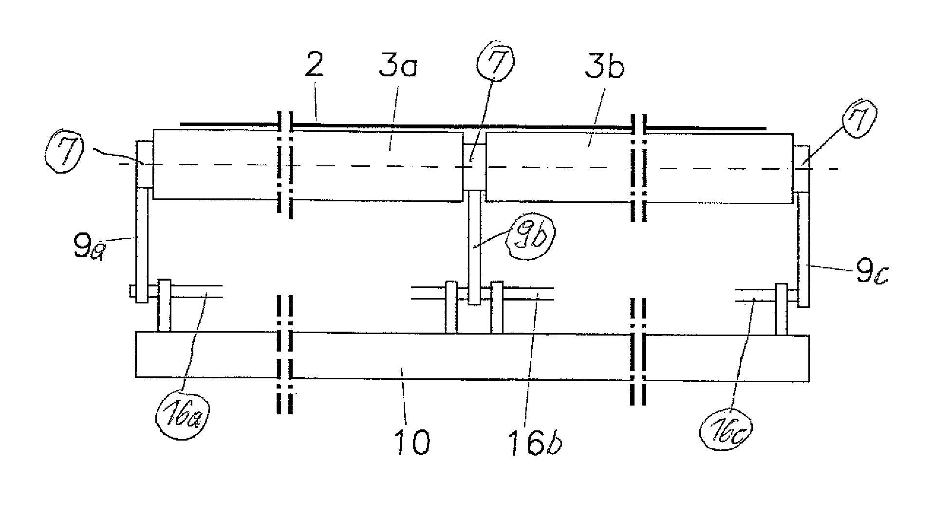 Device for stretching webs of material transversely to their travel direction