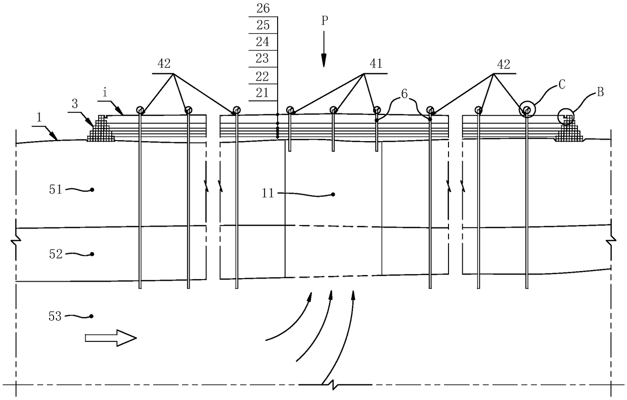 Dam downstream piping outlet protection structure