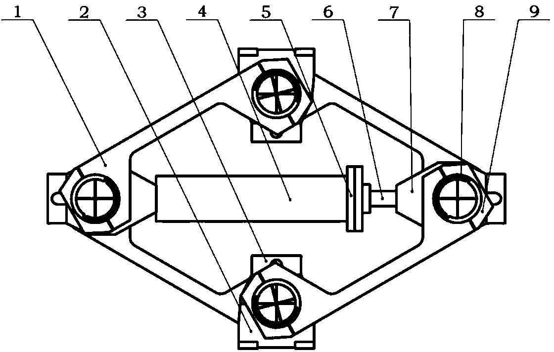 Piezoelectric-drive eight-strand coaxial micro displacement amplification mechanism