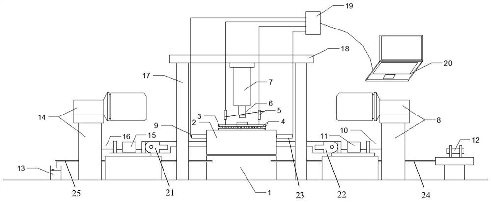 Soil-rock mixture cyclic shear seepage test system and test method thereof