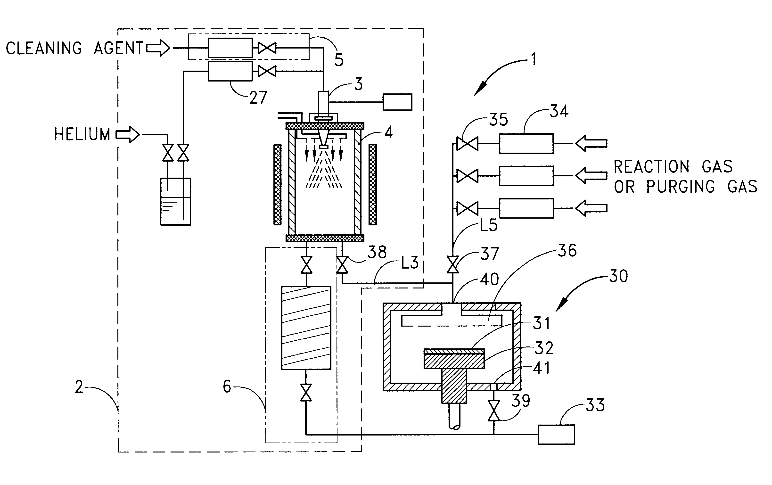 CVD apparatus for forming thin films using liquid reaction material