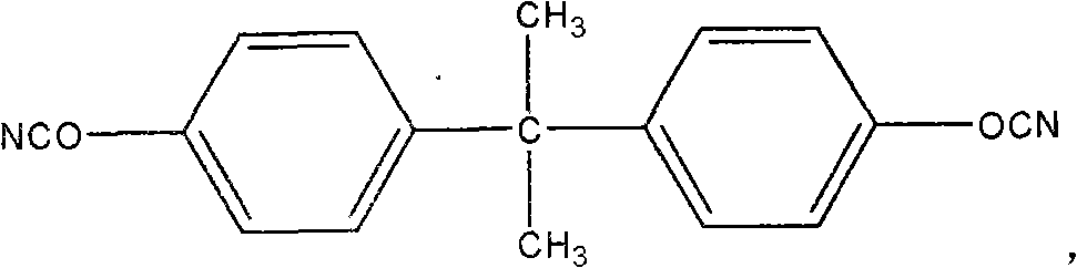 Method for preparing bimalieimide resin modified cyanate preimpregnation material