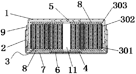 Internal connection structure of button cell and manufacturing method of internal connection structure