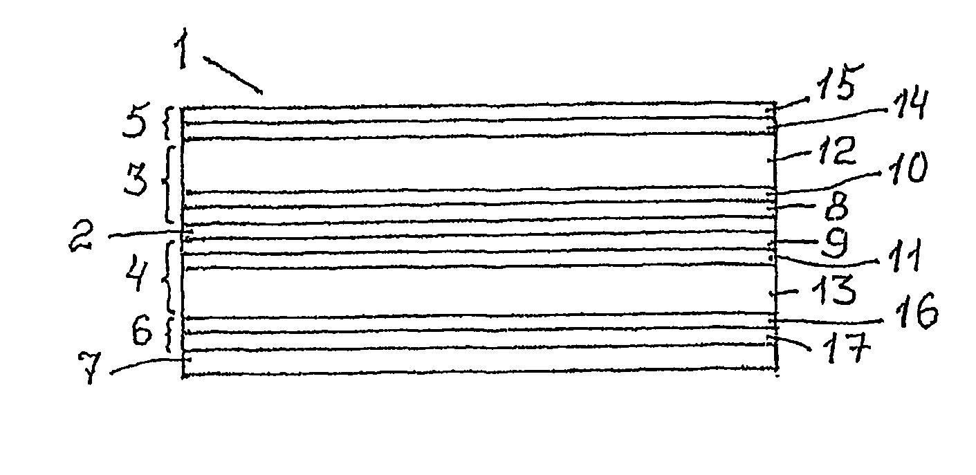 Heterostructure, injector laser, semiconductor amplifying element and a semiconductor optical amplifier a final stage