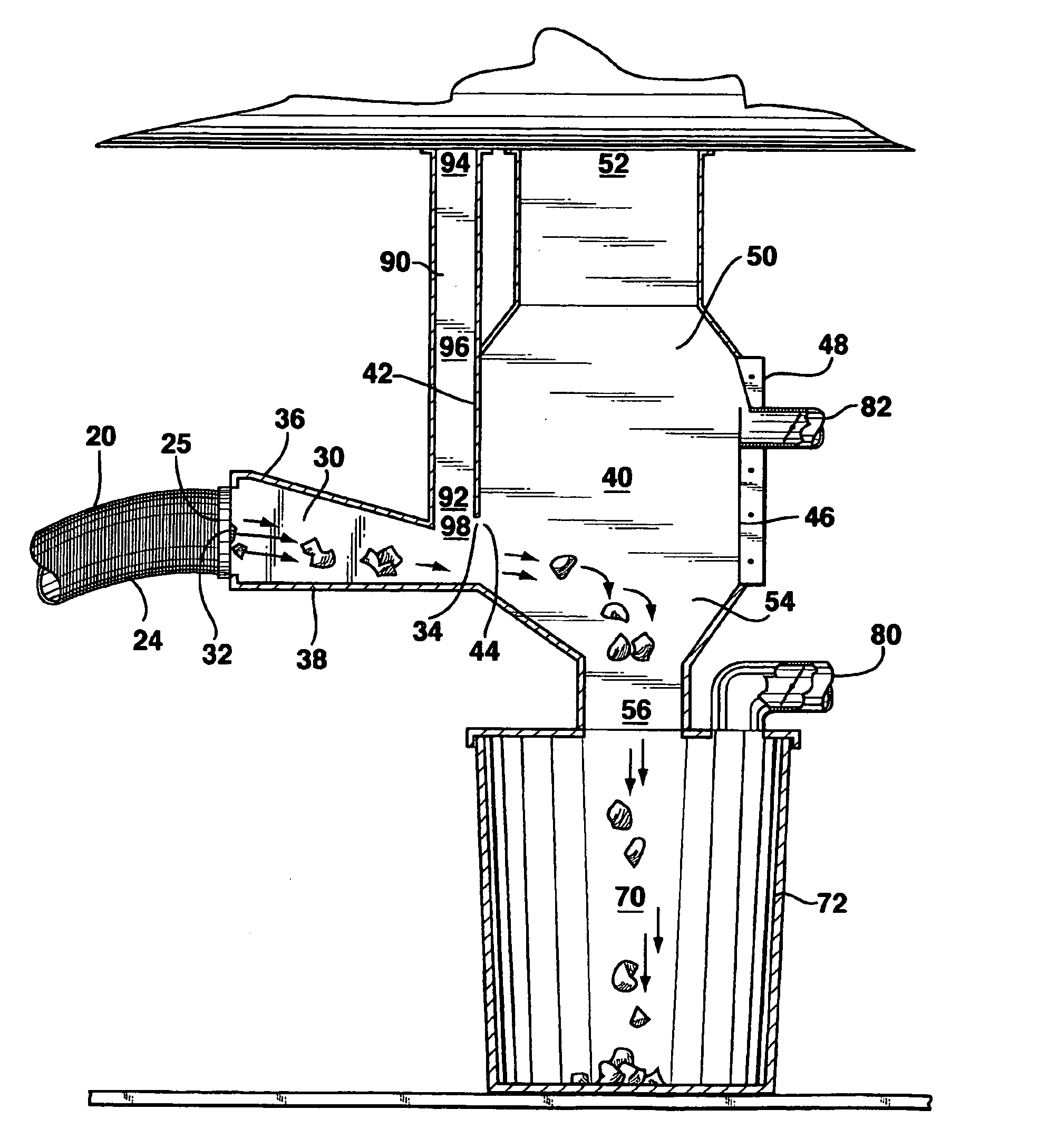 Pneumatic classification of mixtures of particulates