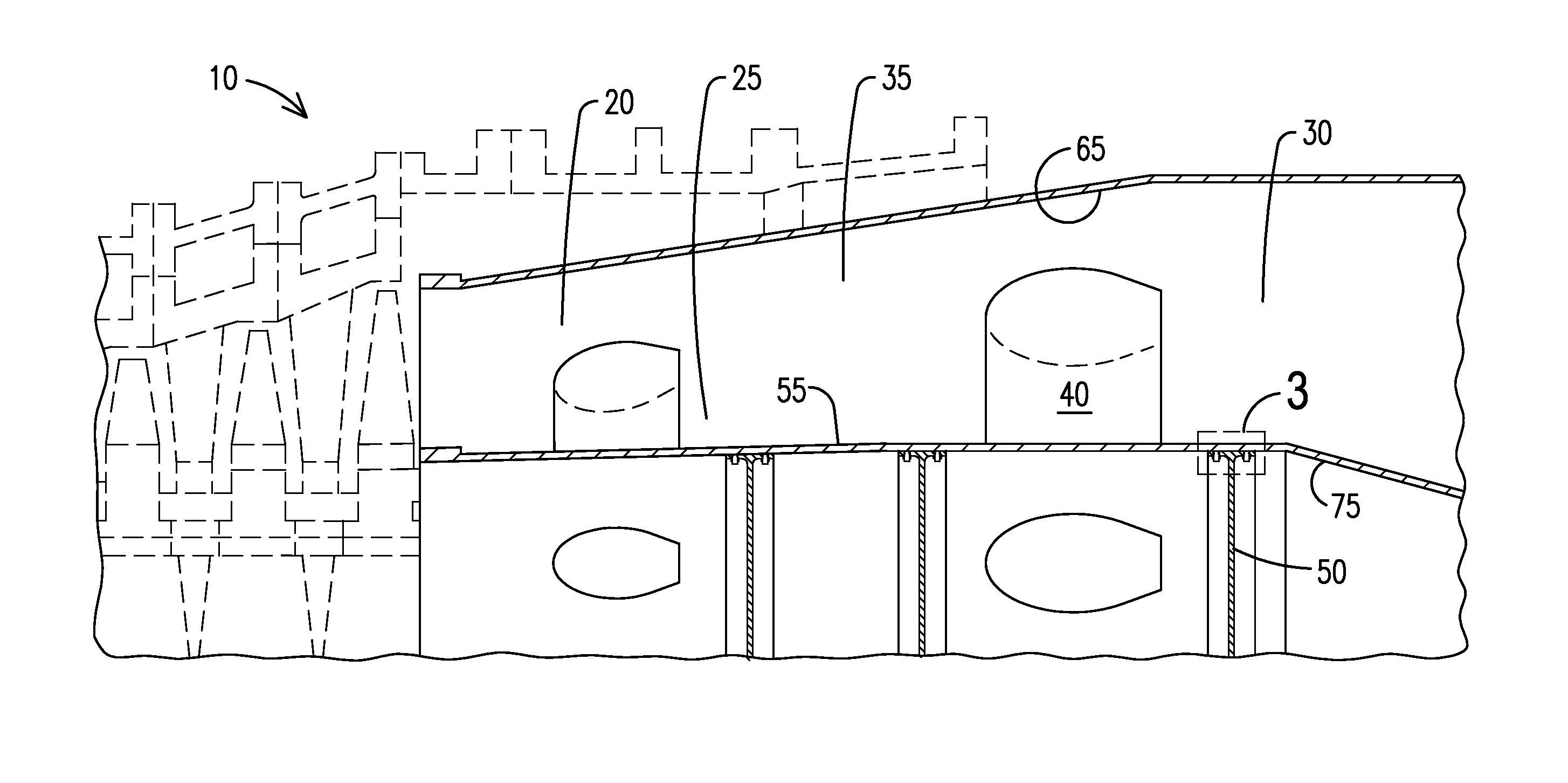 Turbine exhaust cylinder/ turbine exhaust manifold bolted stiffening ribs