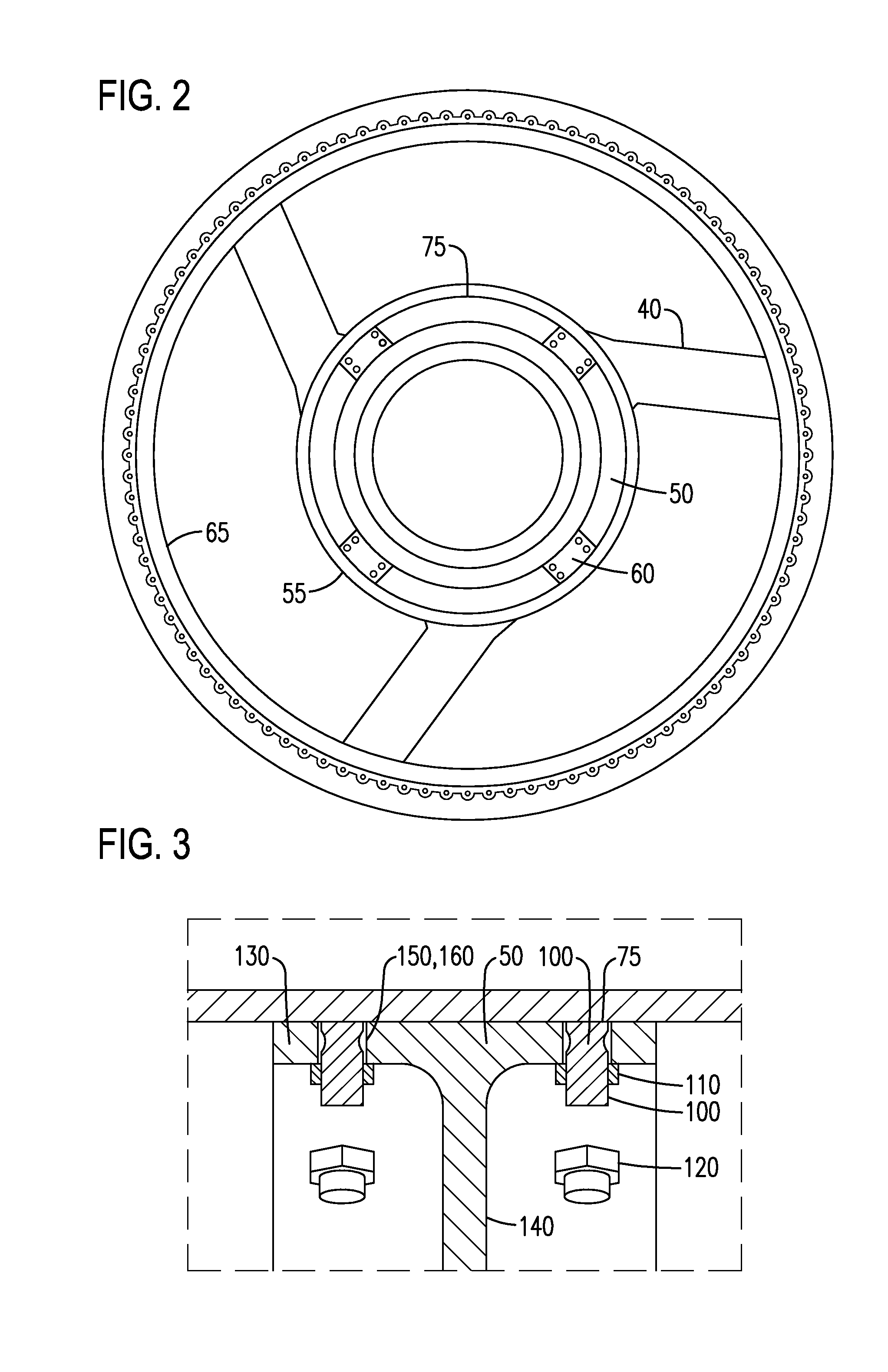 Turbine exhaust cylinder/ turbine exhaust manifold bolted stiffening ribs