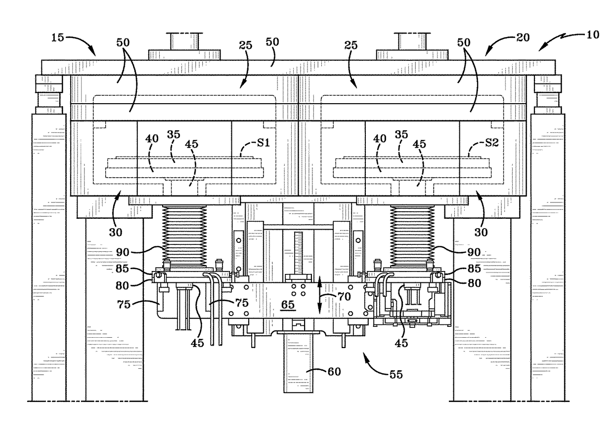 Variable adjustment for precise matching of multiple chamber cavity housings