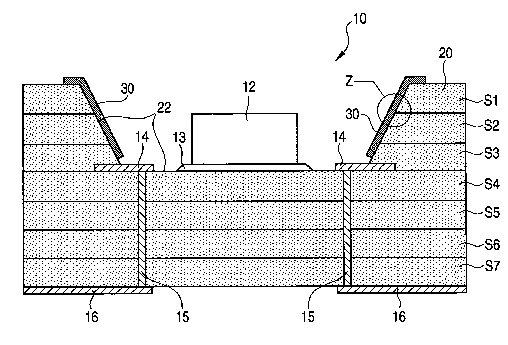 Ceramic substrate, ceramic package for housing light emitting element