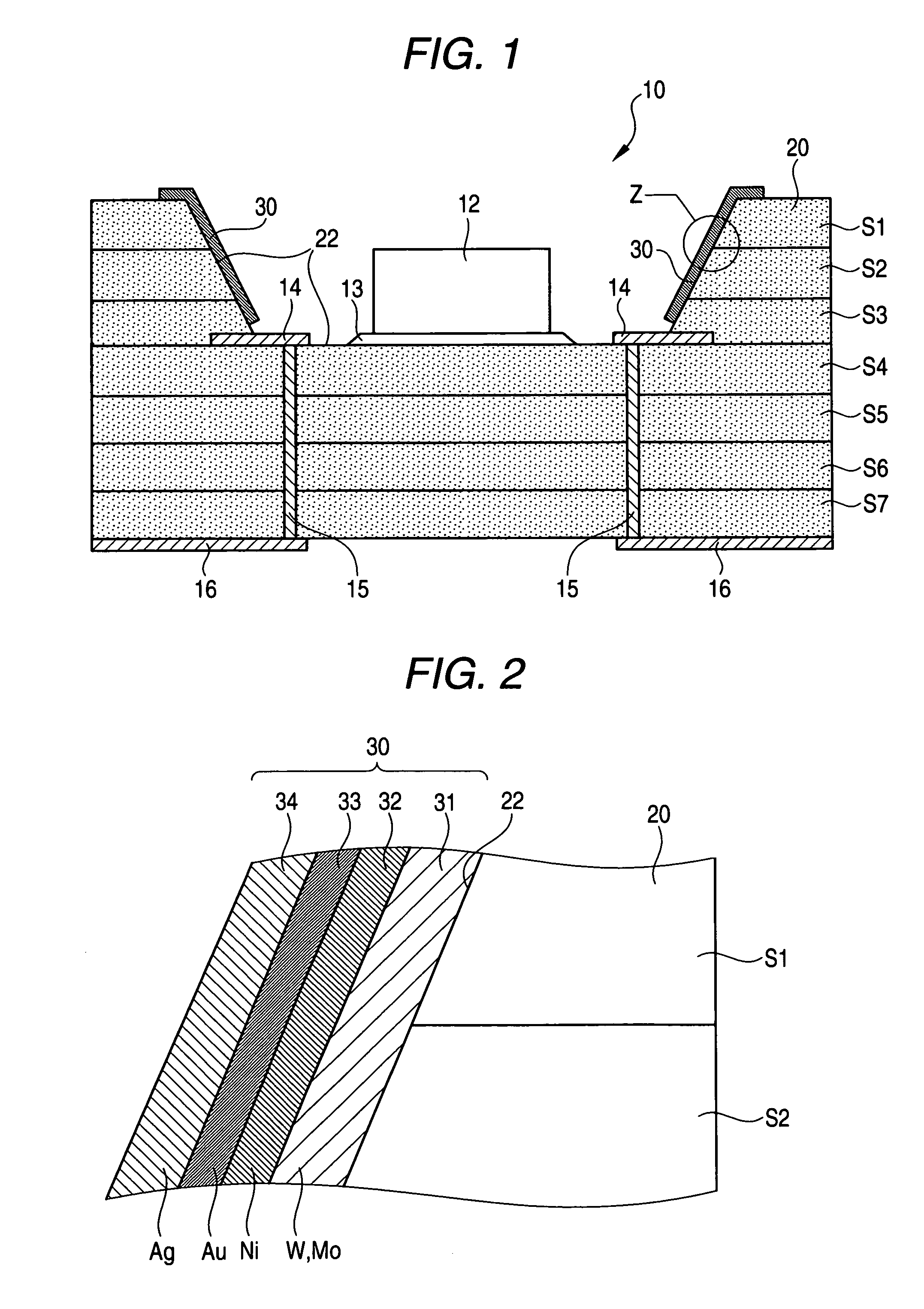 Ceramic substrate, ceramic package for housing light emitting element