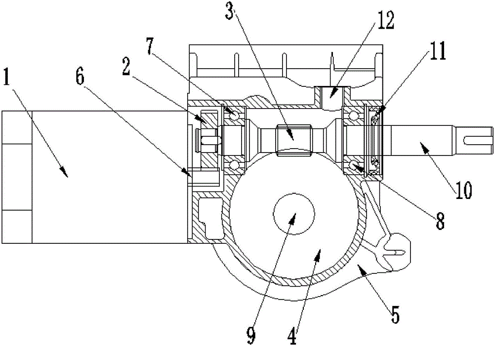 Secondary speed reduction barrier gate machine core transmission mechanism with transverse motor