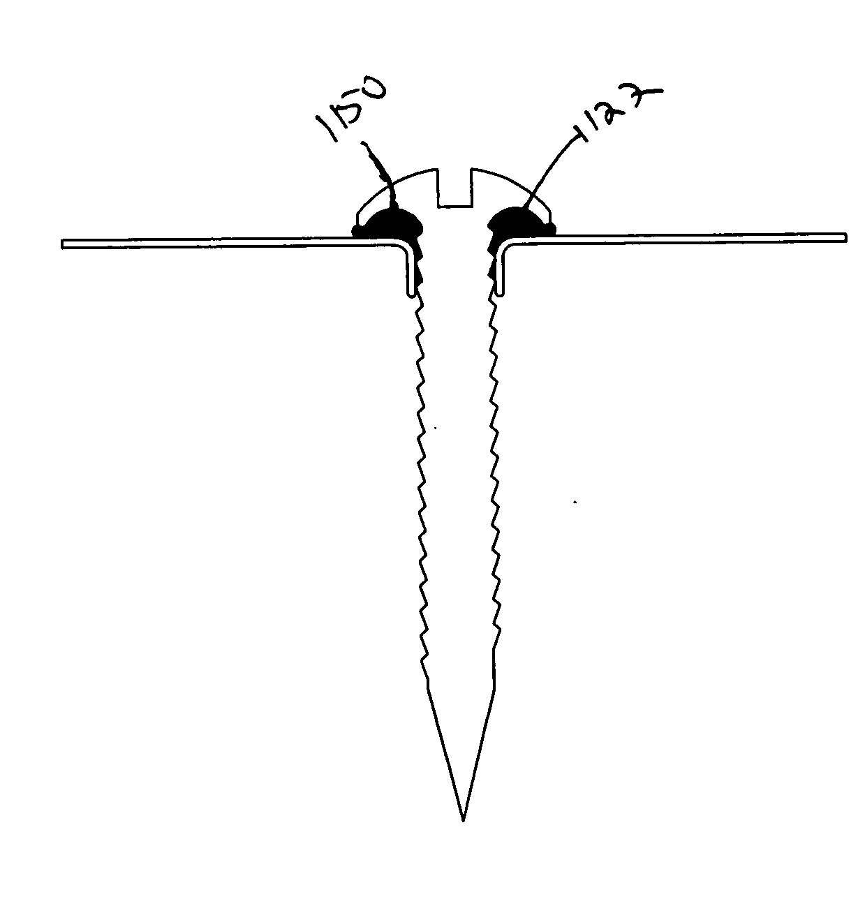 Impact-drivable screw with elastomer seal and tip highlight