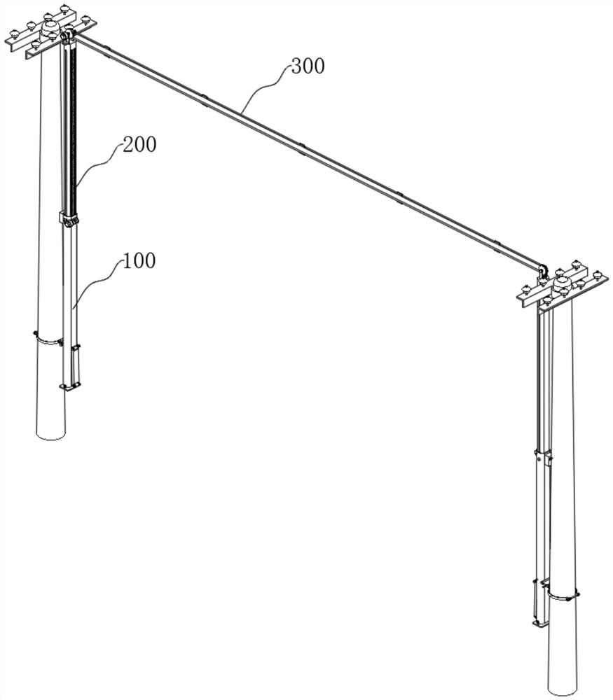 Automatic stringing equipment for power pole wires