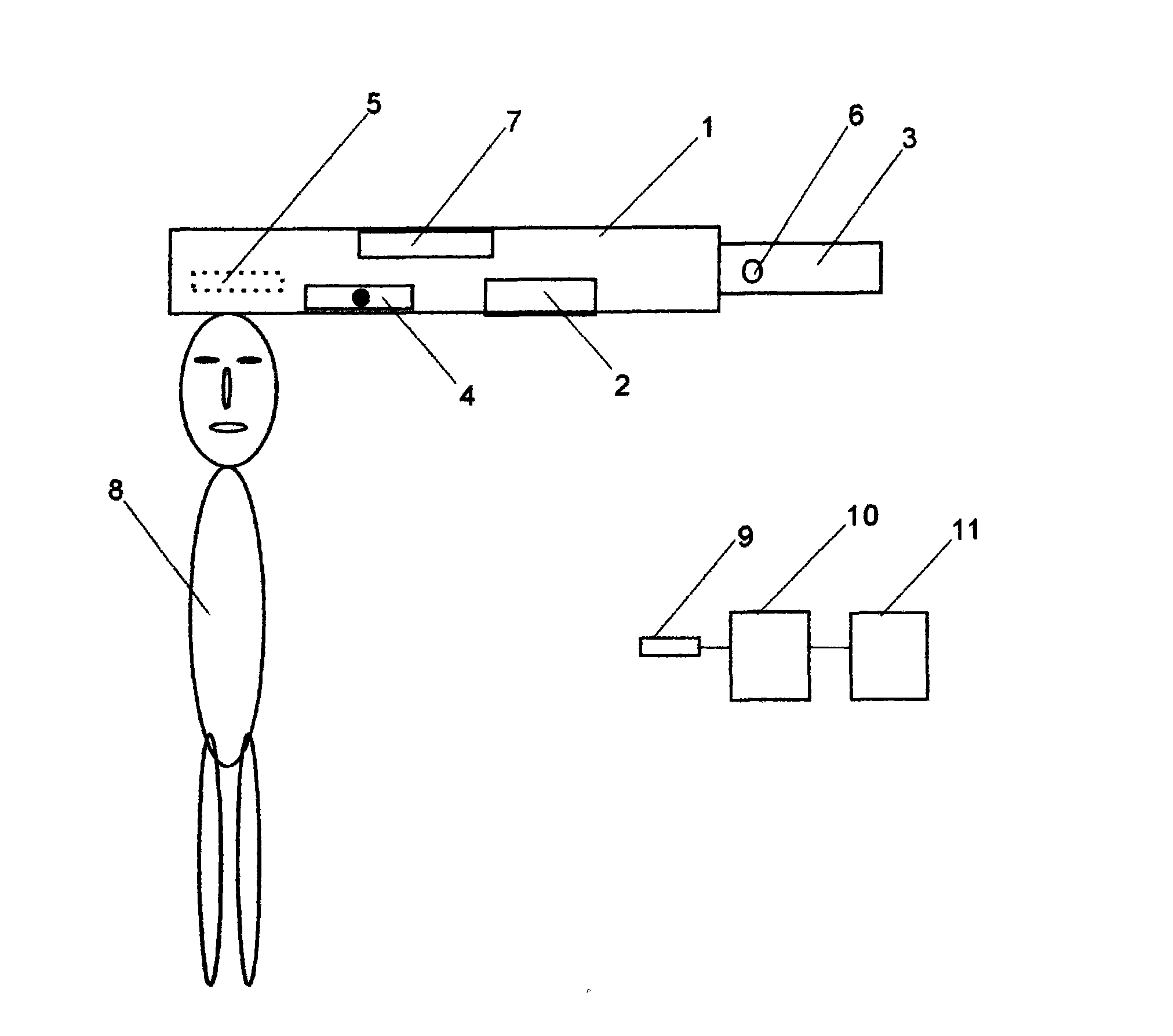 Head placement type height measurement method