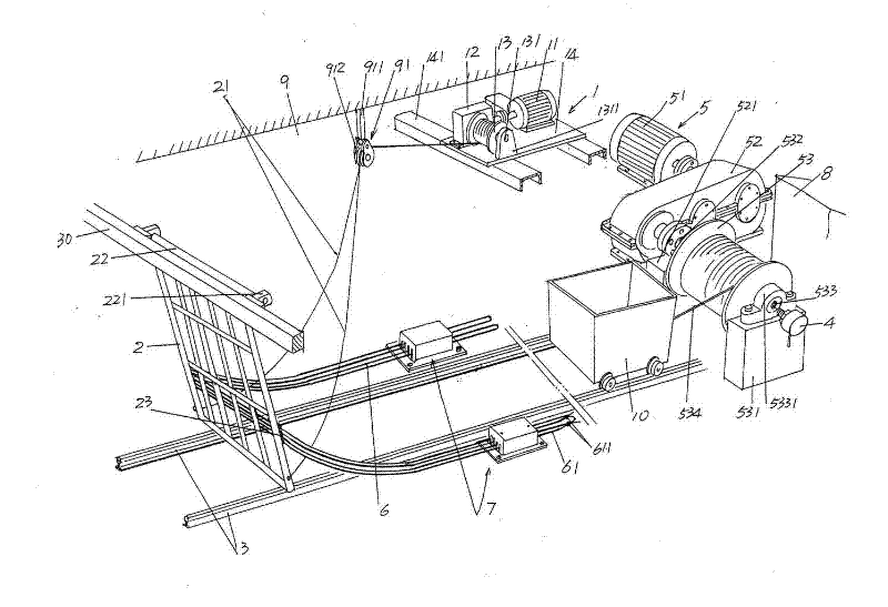 Inclined drift anti-run-off mechanism for mine