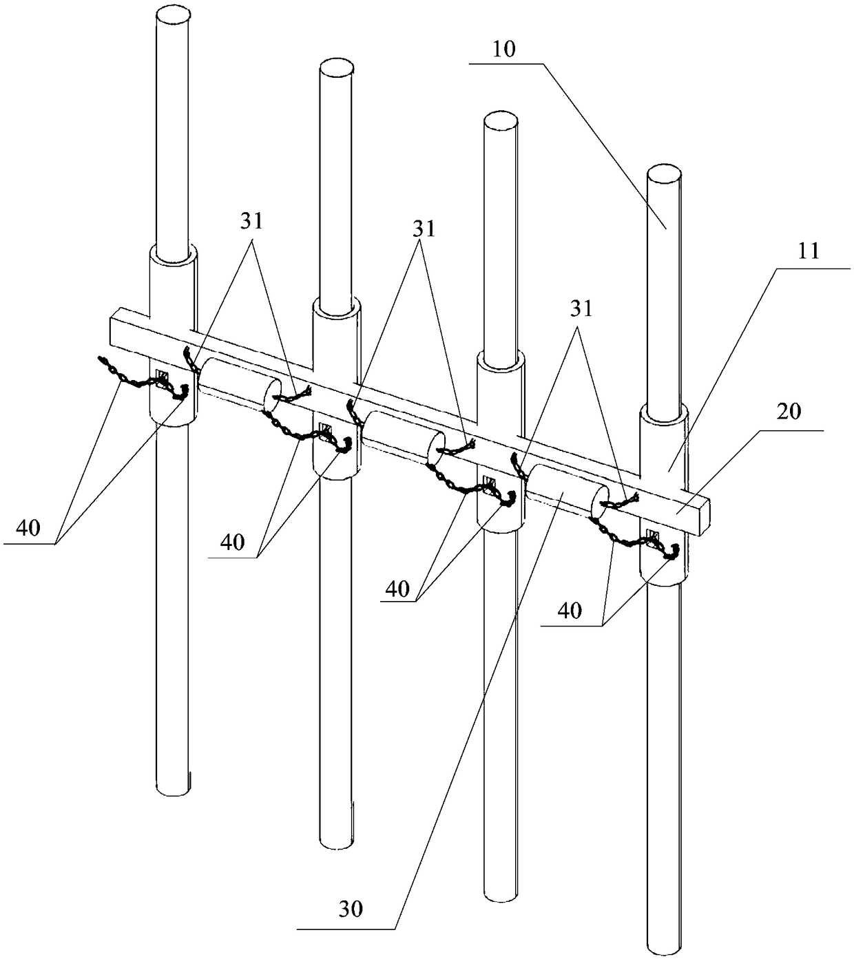 Compound berth-alongside device for elevated trestle