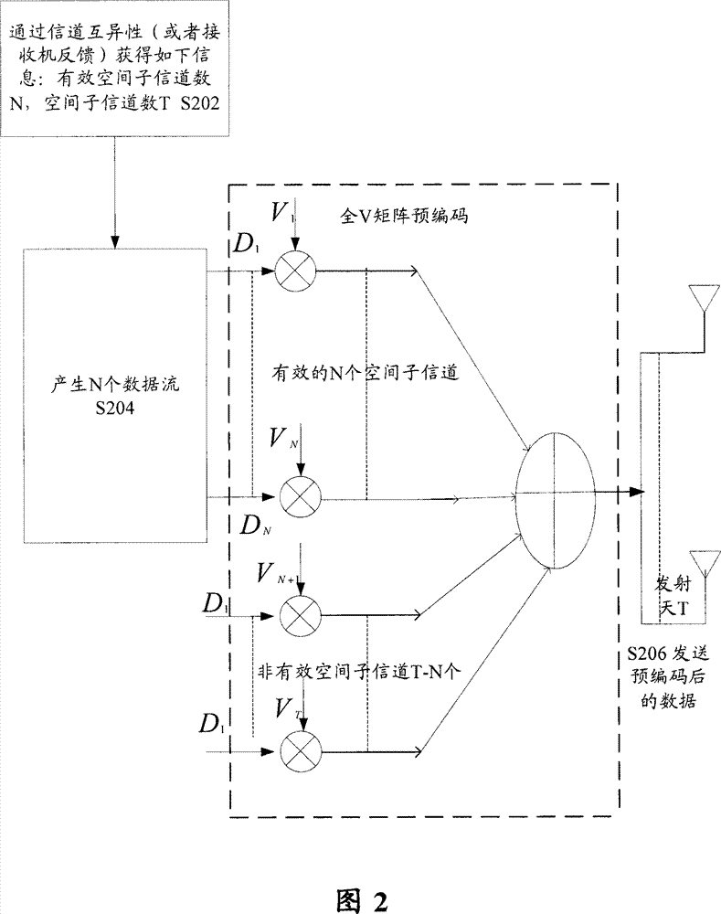 Transmitter based on precoding, transmitting method and data transmission system