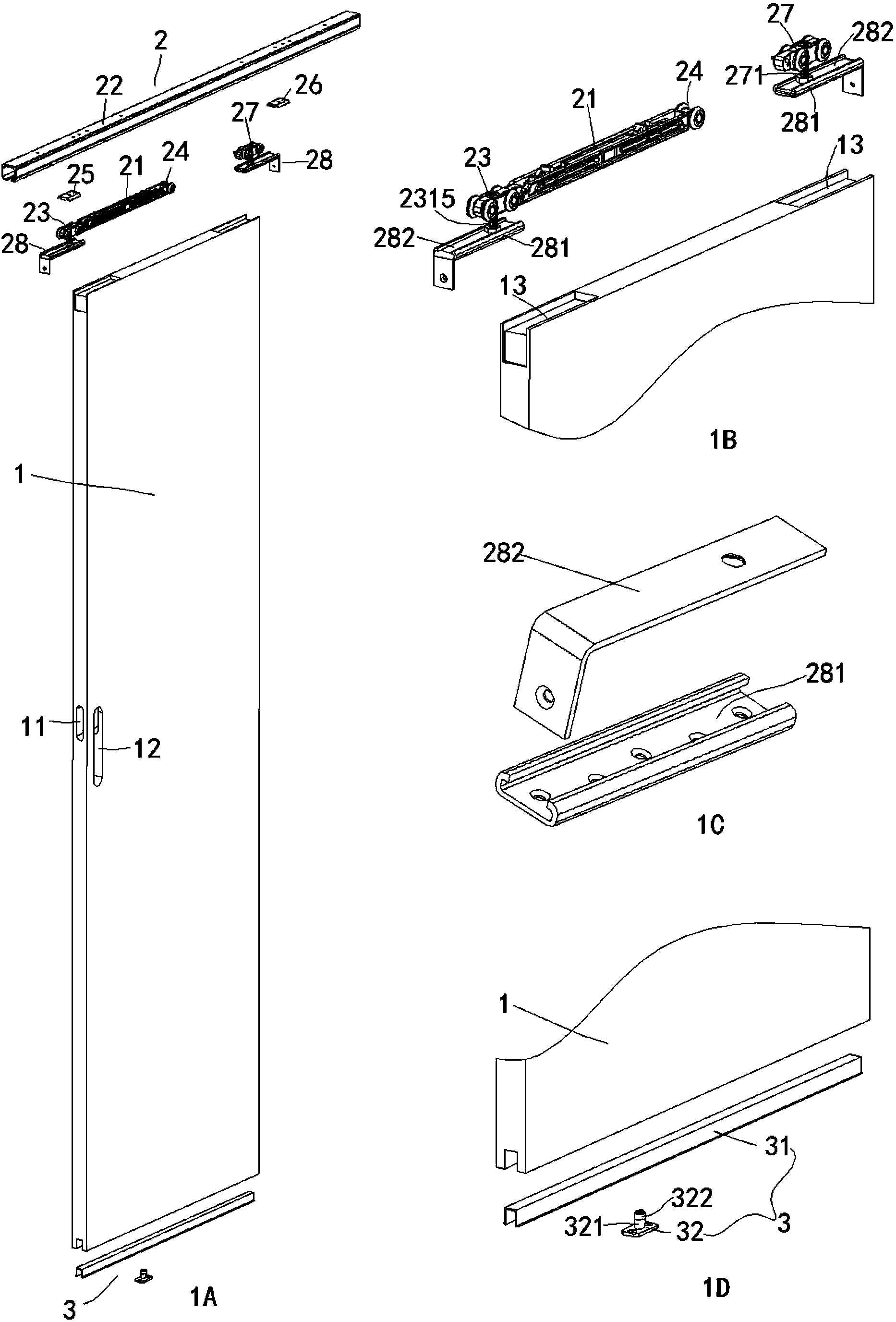 Sound-proof pulley sliding door system