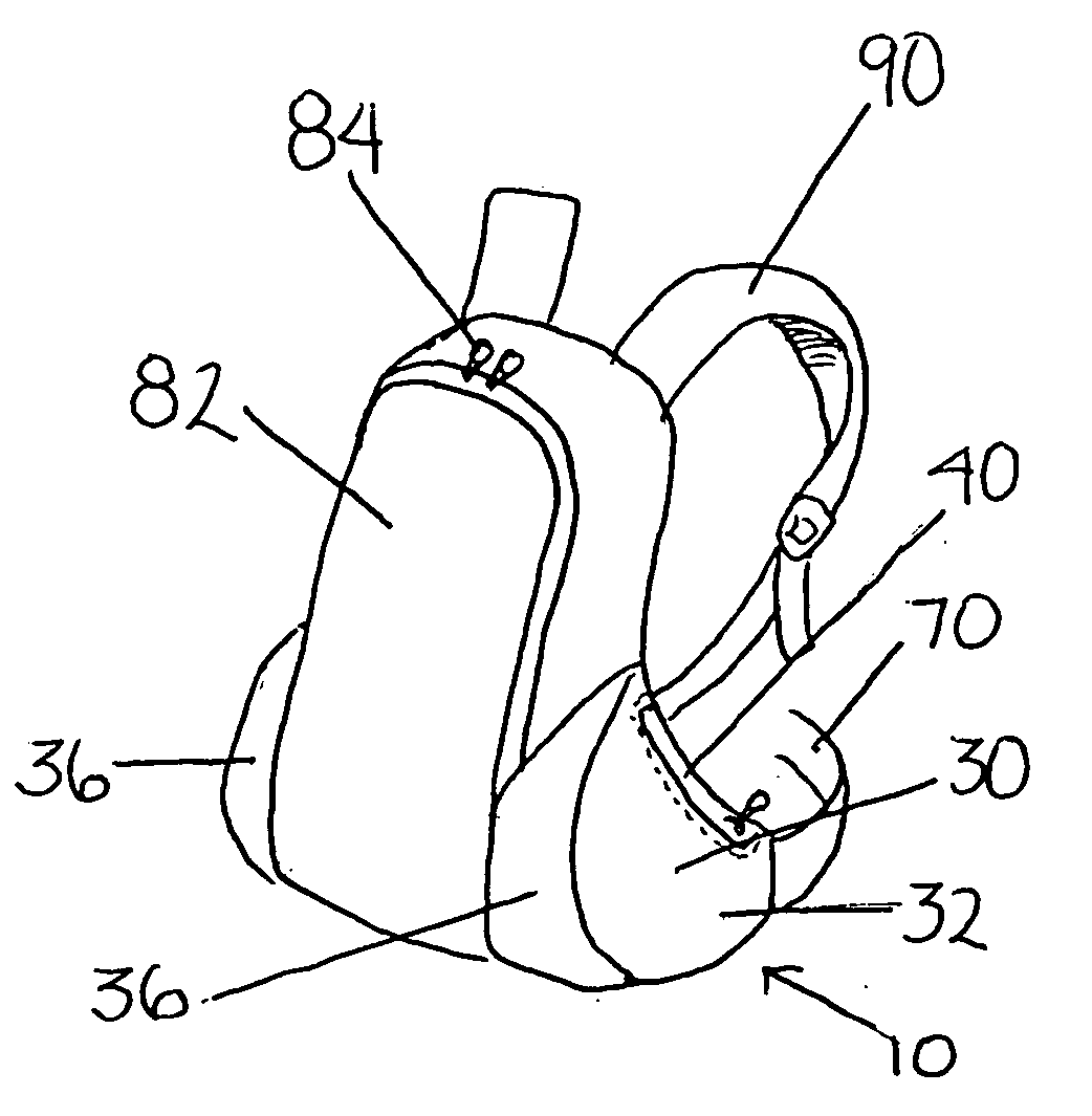 Wing pocket article carrier