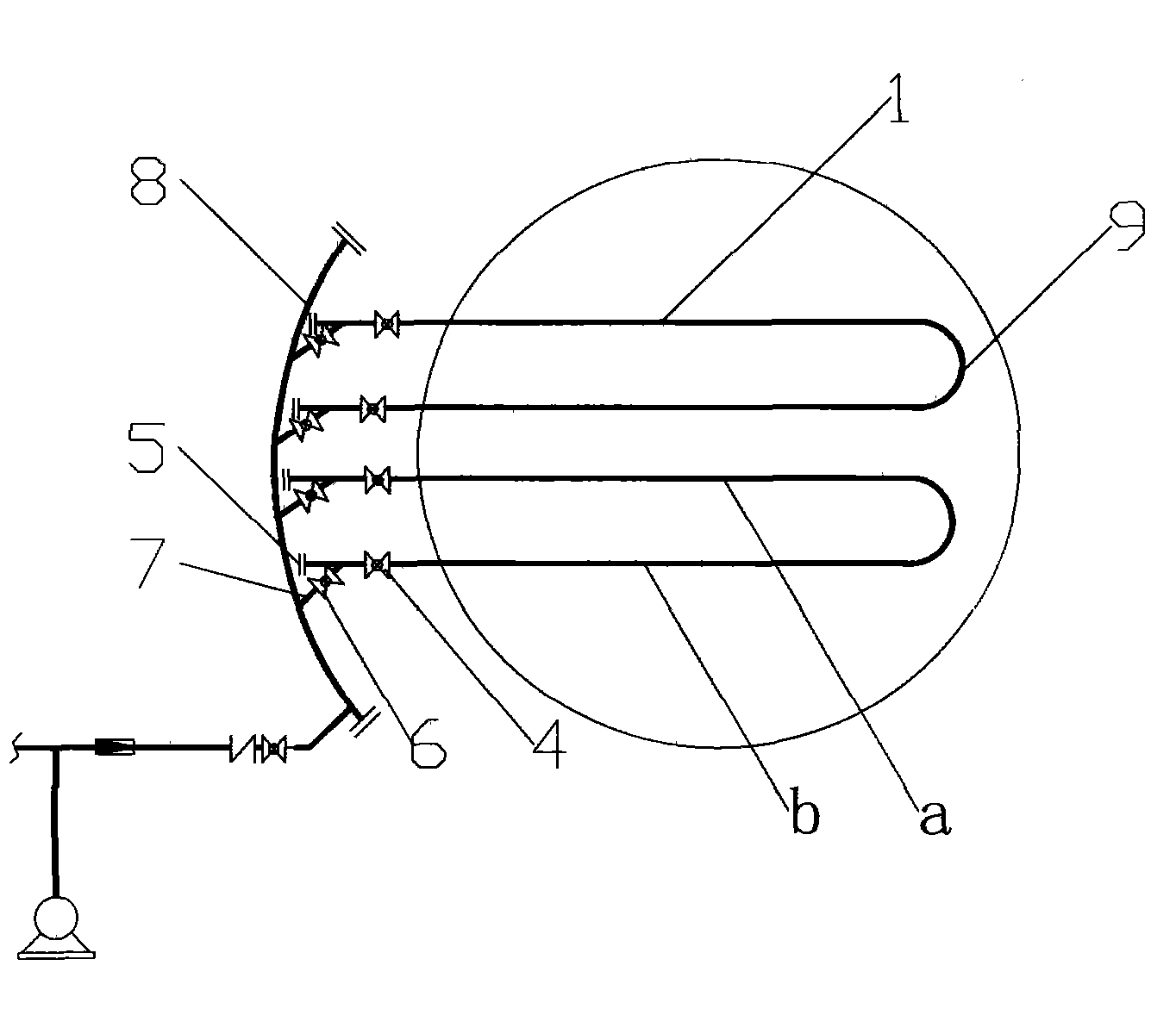 Moderate temperature UASB reactor water distribution device in diameter of more than 15 meter