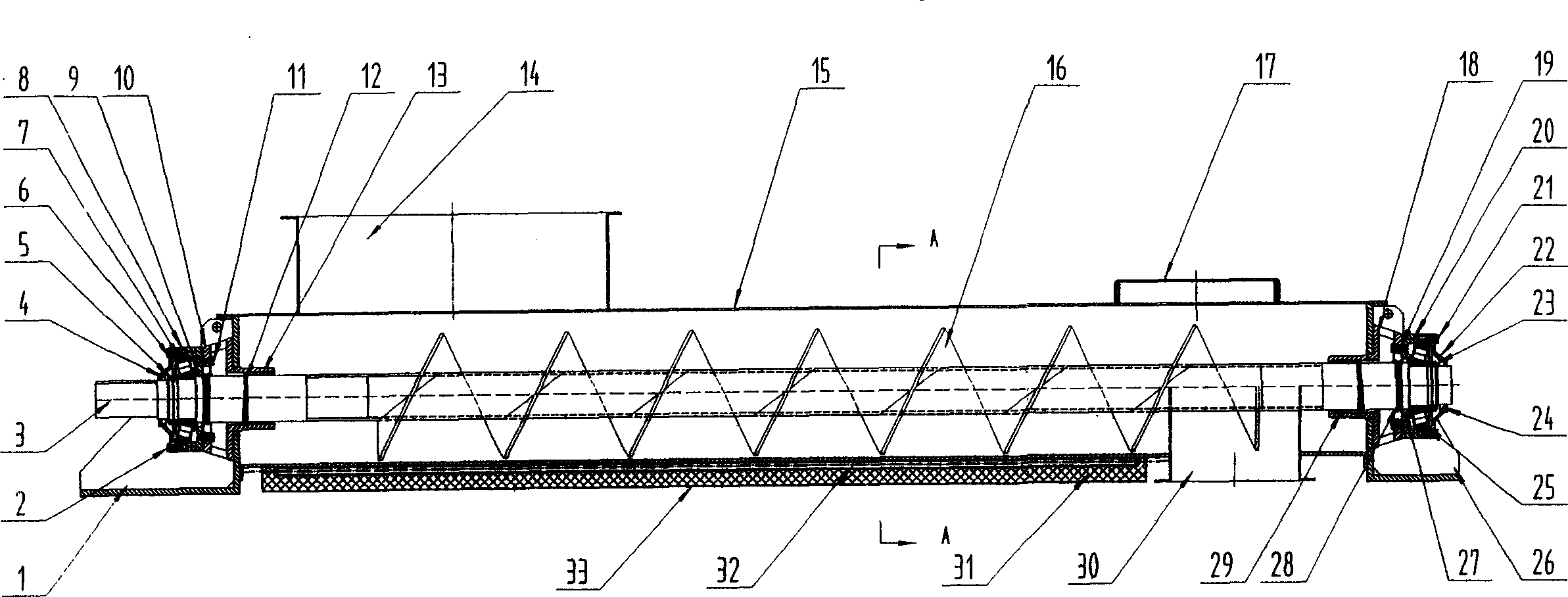 Heating type screw conveyor