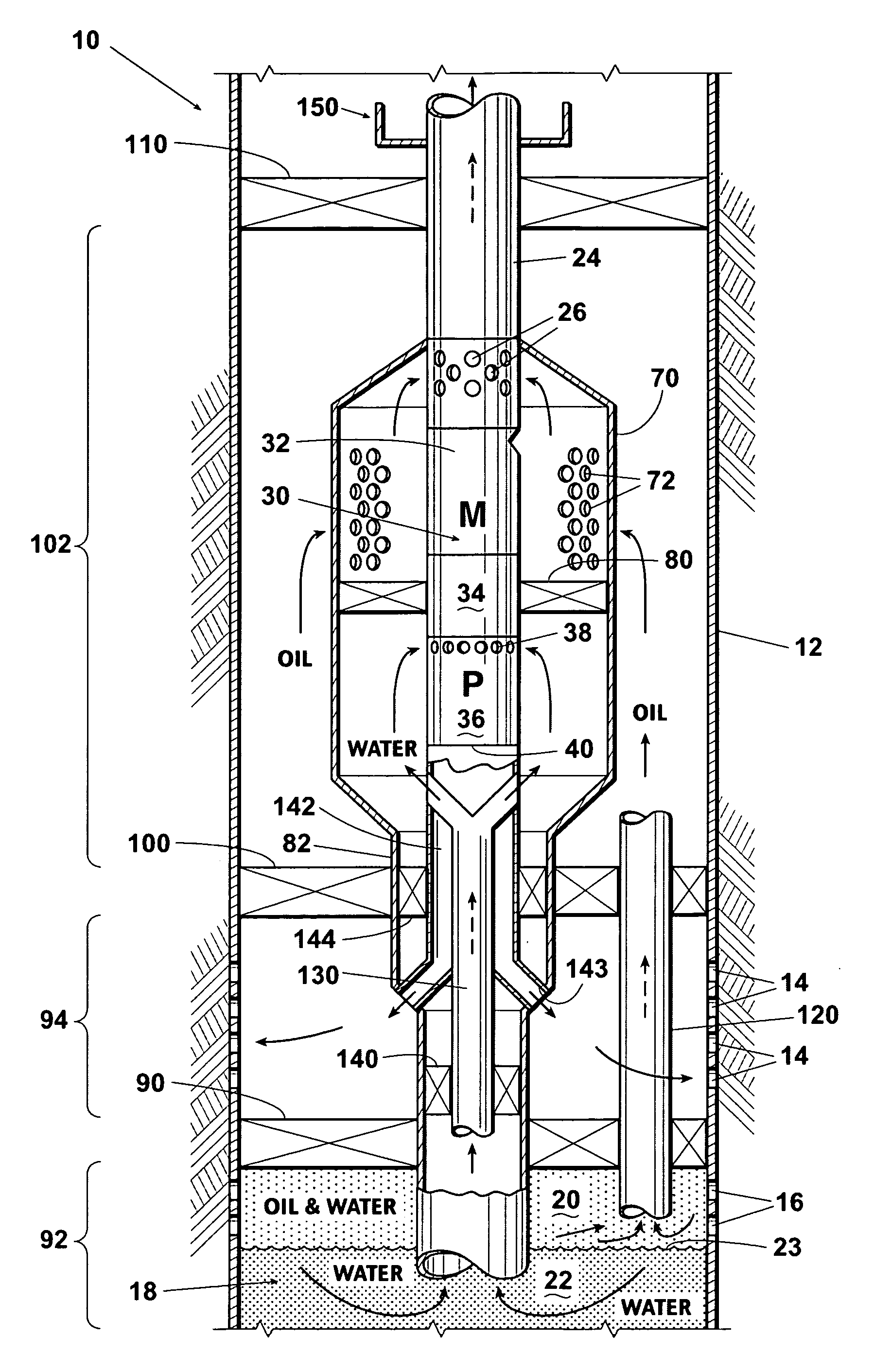 Inverted electrical submersible pump completion to maintain fluid segregation and ensure motor cooling in dual-stream well