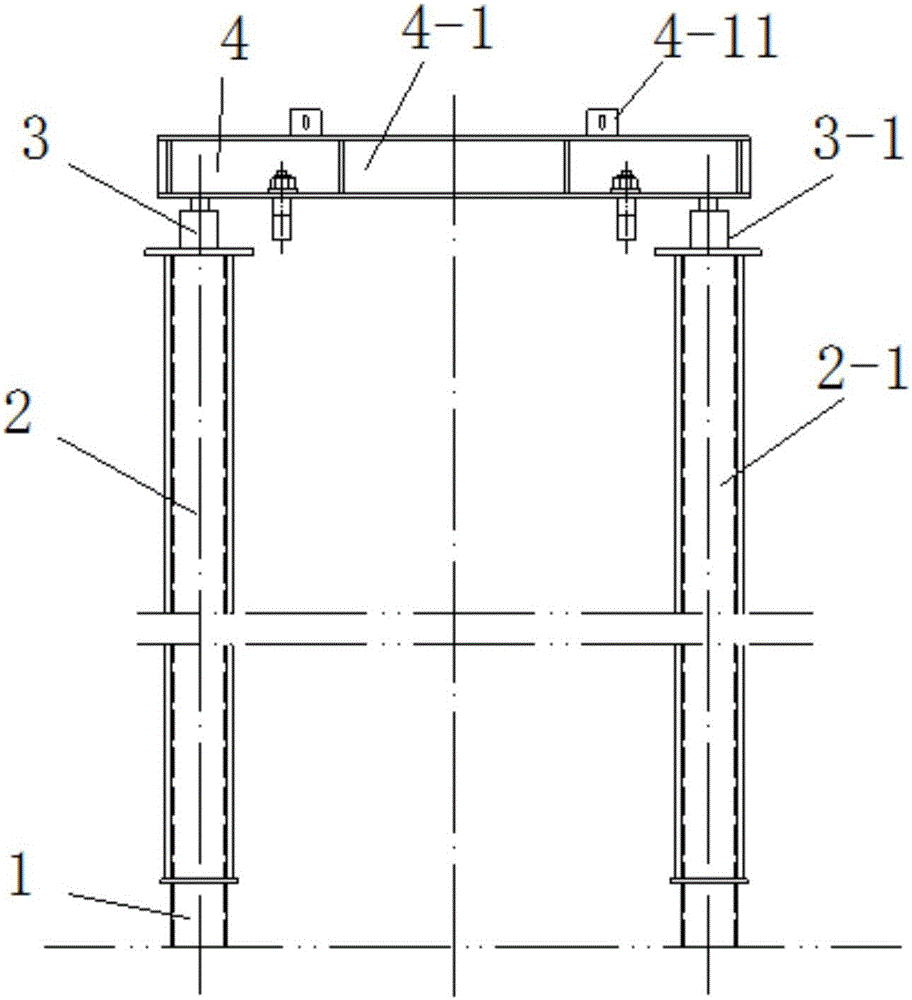 Device and method for in-bin mounting and adjusting of pressure vessel