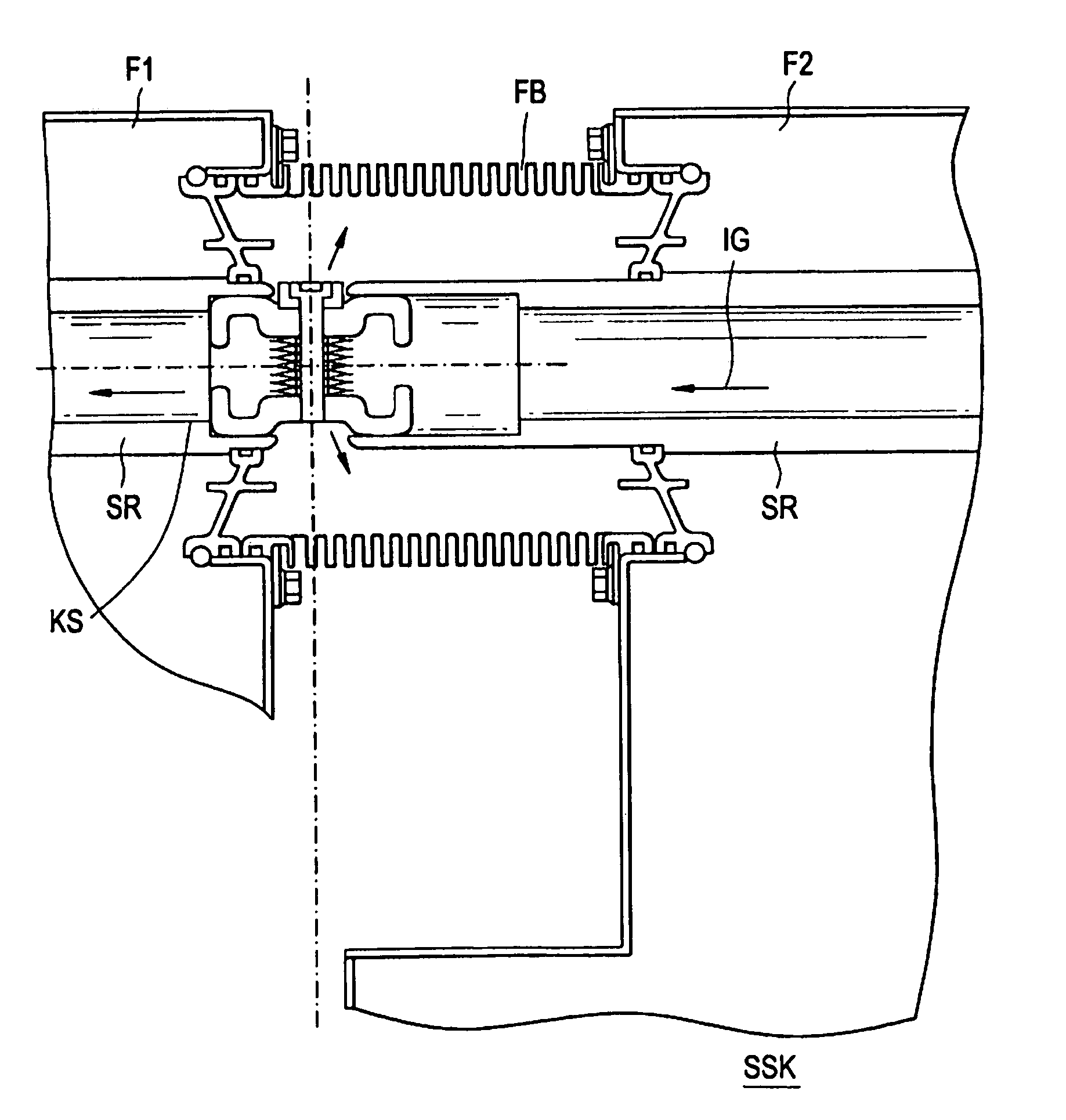 Bus bar connection for a gas-insulated switchboard system