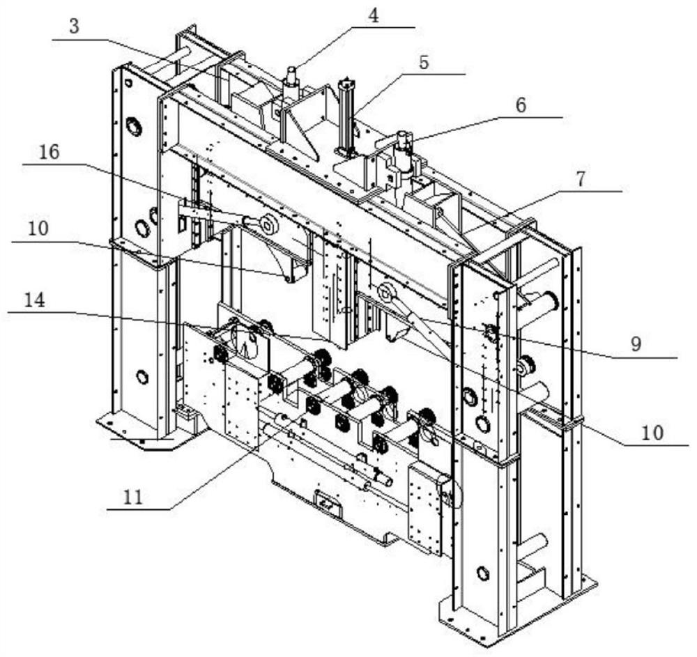 Pressing machine for plate spring guide arm