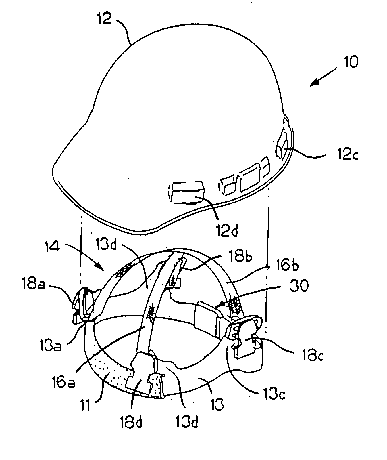 Flexible ratchet mechanism for the headband of protective headgear