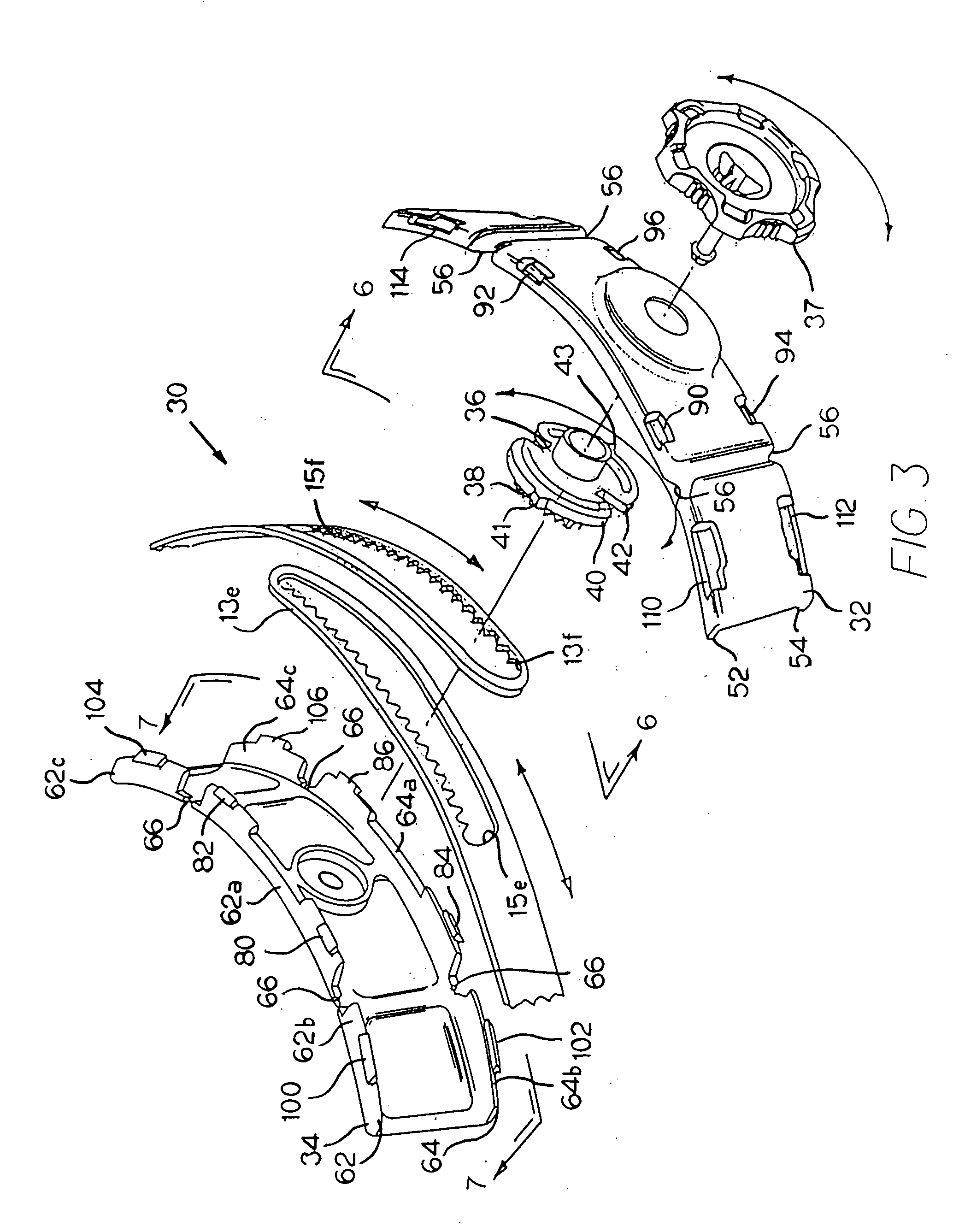 Flexible ratchet mechanism for the headband of protective headgear