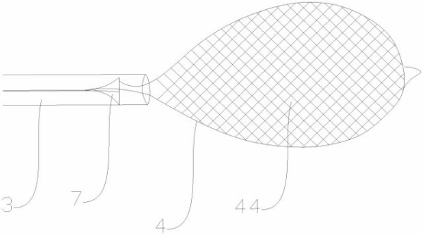 Projectile type clearing net basket