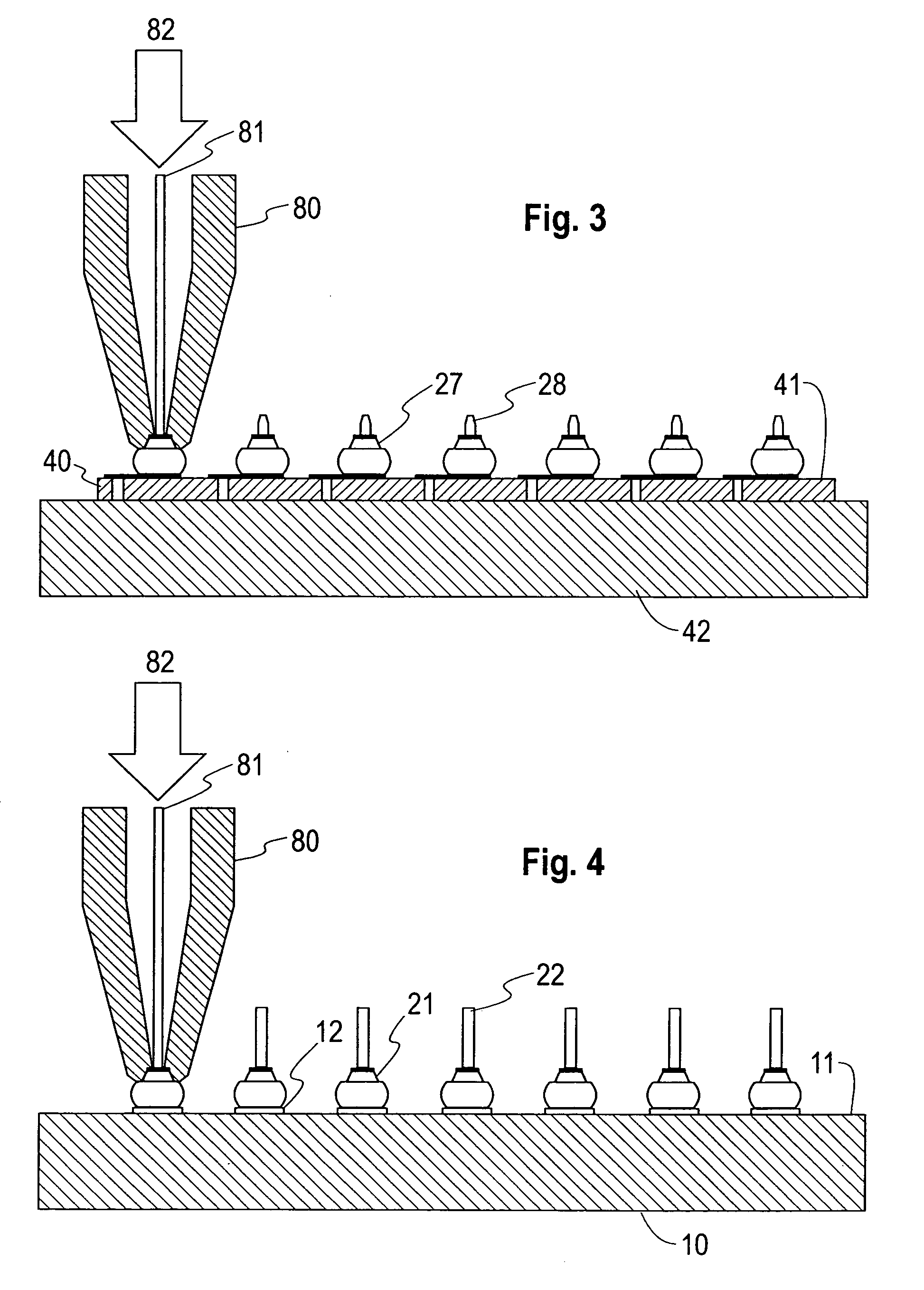 High density cantilevered probe for electronic devices