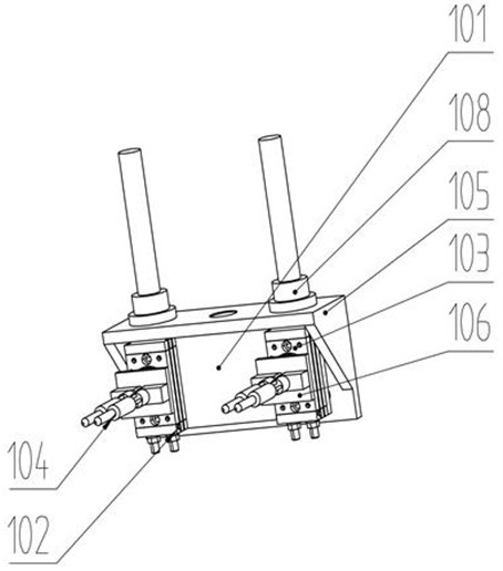 Production equipment for guardrail crawling ladder