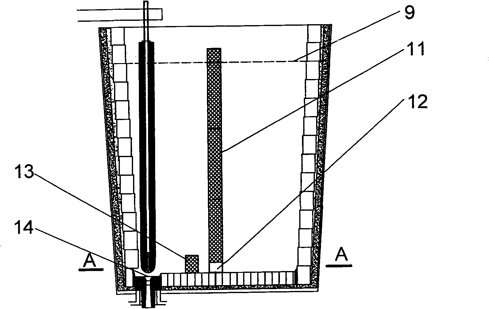 Tundish with baffle wall for vacuum cast ingot