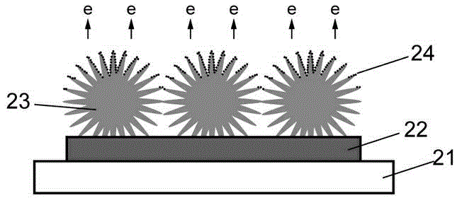 Field emission cathode structure and manufacturing method based on sea urchin type nickel particle template