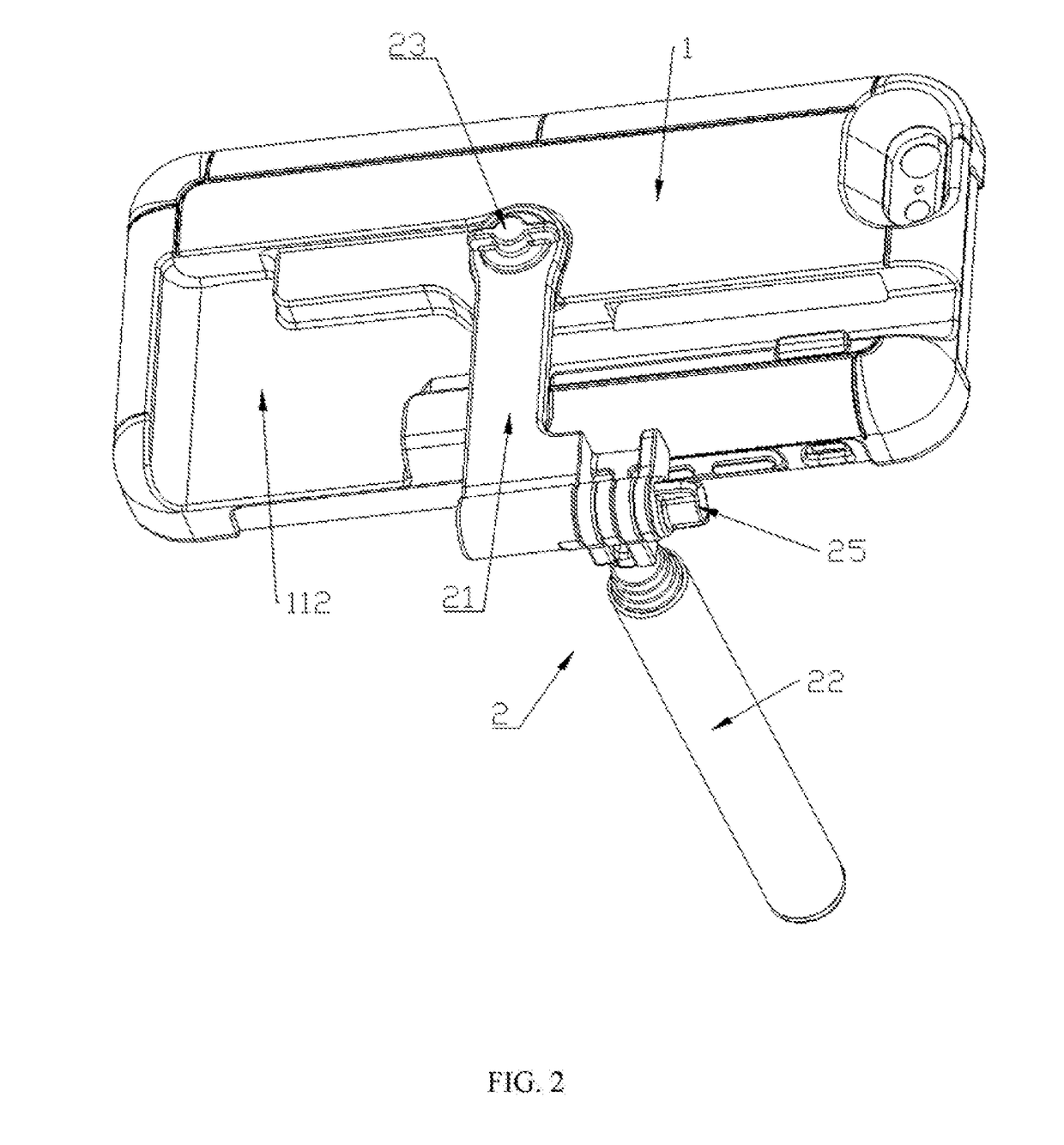 Mobile phone case with selfie-stick