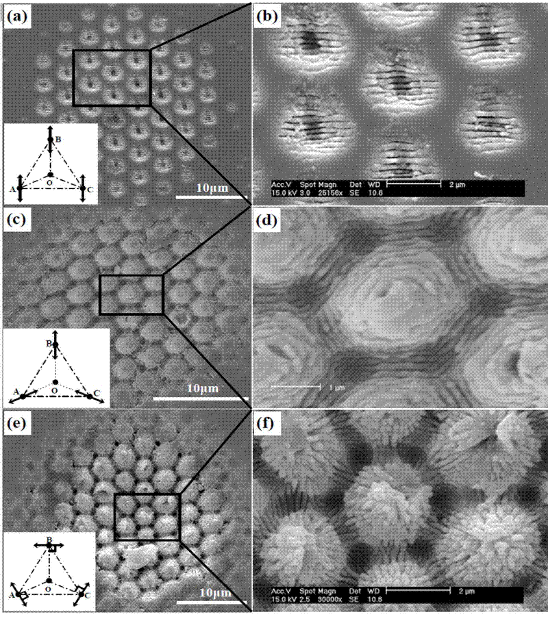 Method and device for preparing micro-nano composite periodic structure with femtosecond laser beam