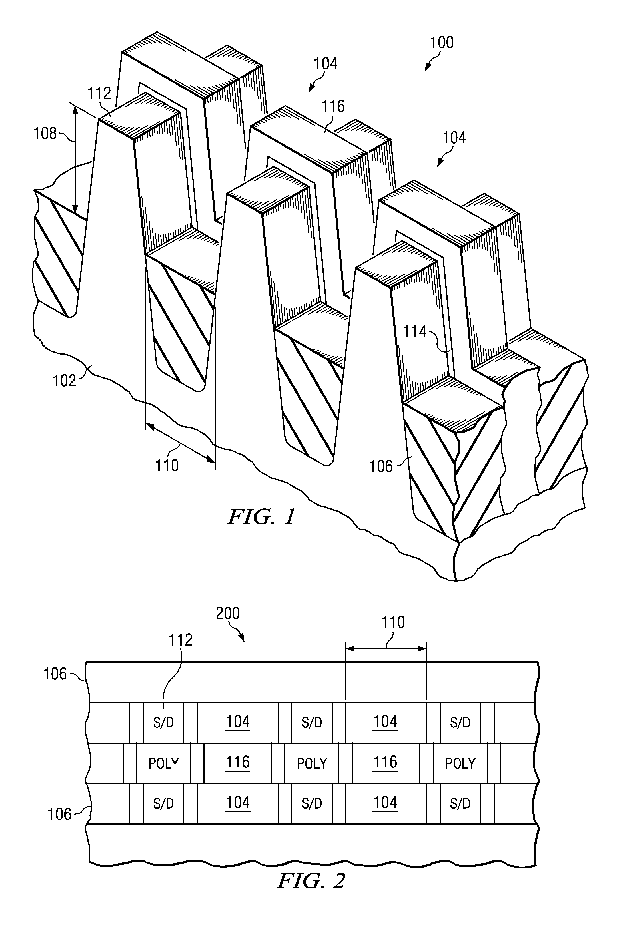 Recessed STI for wide transistors